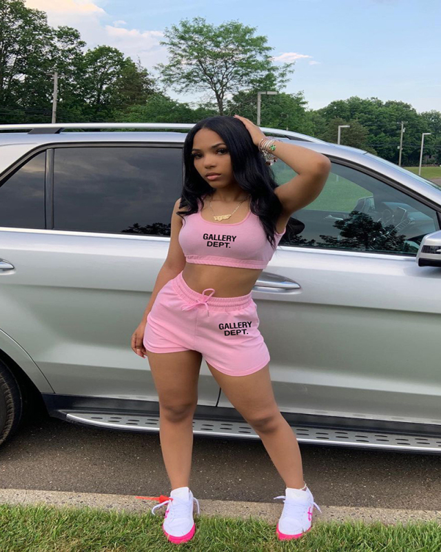 Summer Letter Printed Cute Two Piece Short Set