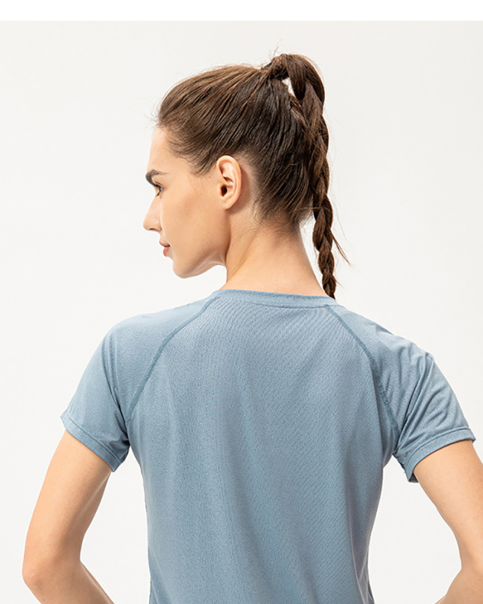 Women Quick Drying Short Sleeve Mesh Back Sports T-shirt Black White Blue S-3XL