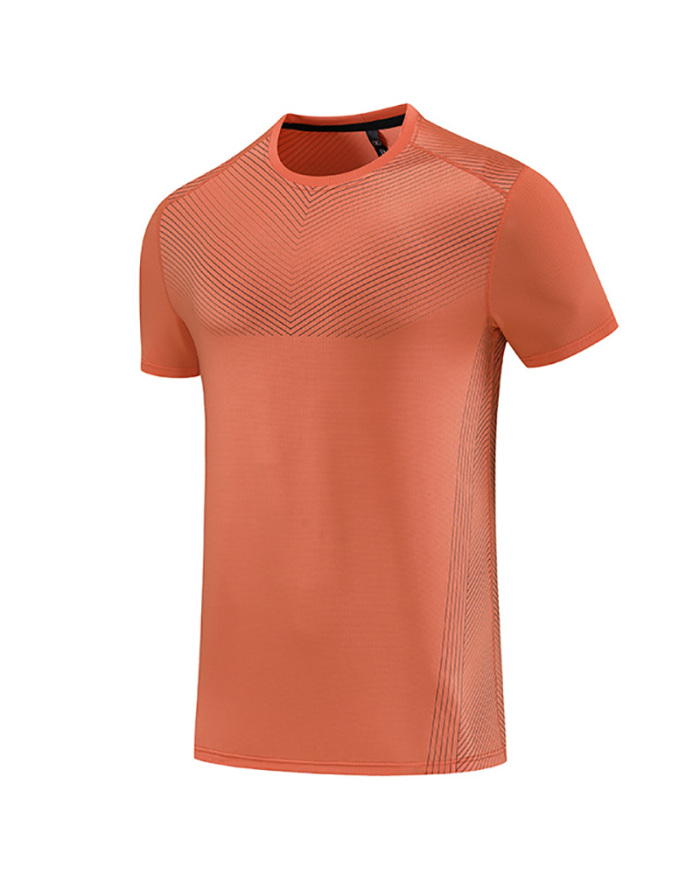 Mens Running Fitness Short Sleeve Sports T-shirt White Black Orange Deep Gray M-3XL
