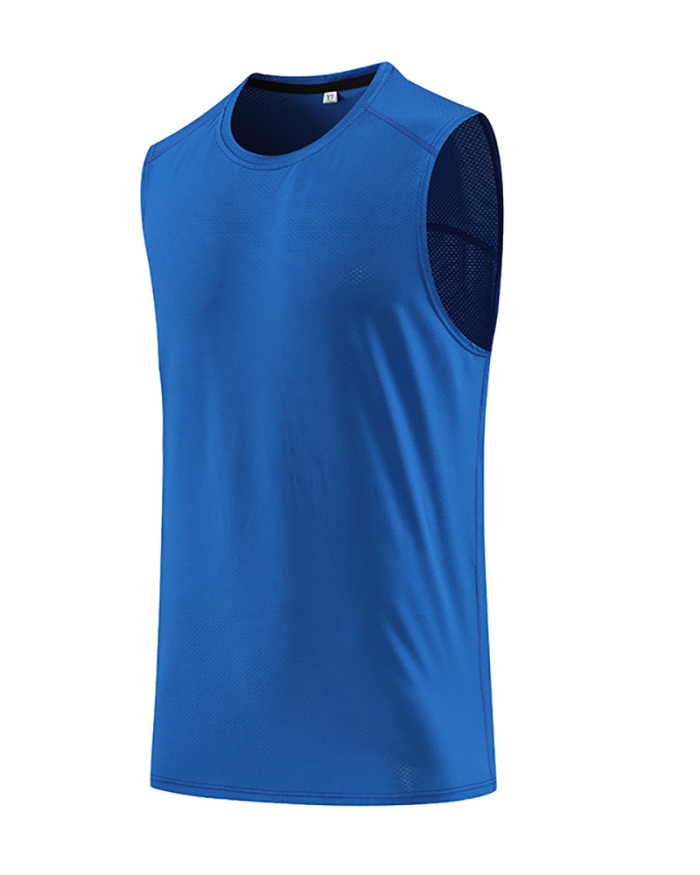 Summer Breathable Outside Running Training Vest White Blue Orange Black Fluorescent Green M-3XL