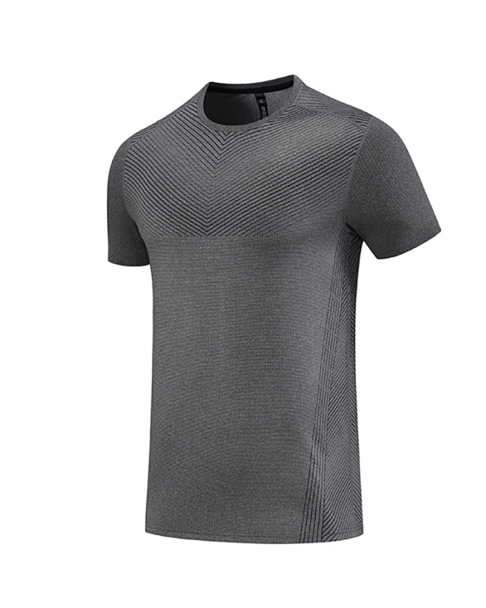 Mens Running Fitness Short Sleeve Sports T-shirt White Black Orange Deep Gray M-3XL