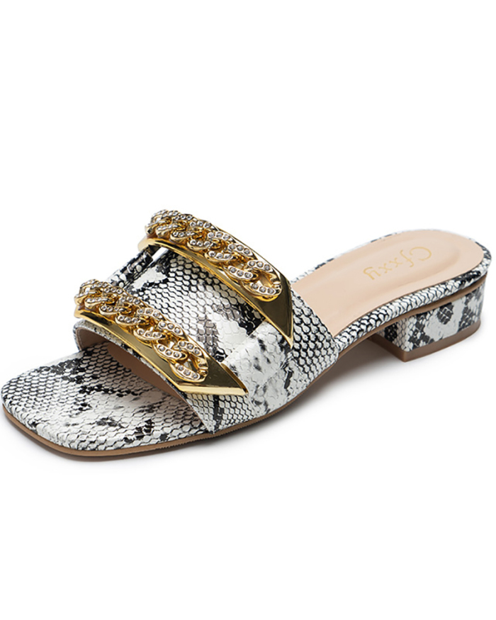 Snake Printed Women Wholesale Summer Sandals