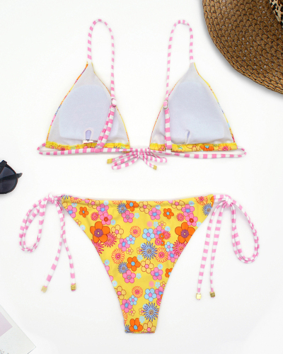 Floral Printed Cute Sexy Bikini Set