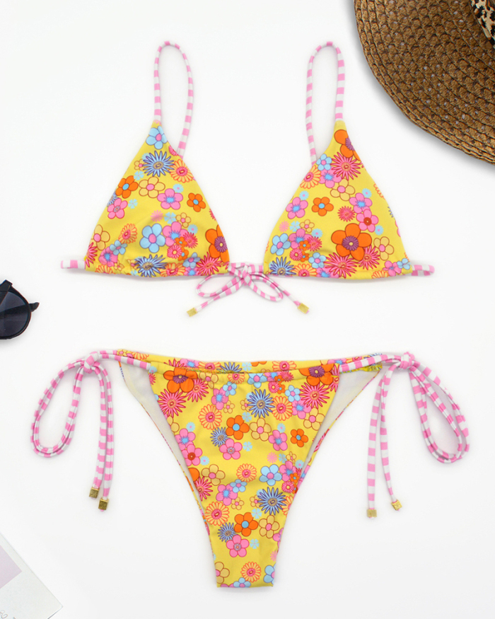 Floral Printed Cute Sexy Bikini Set