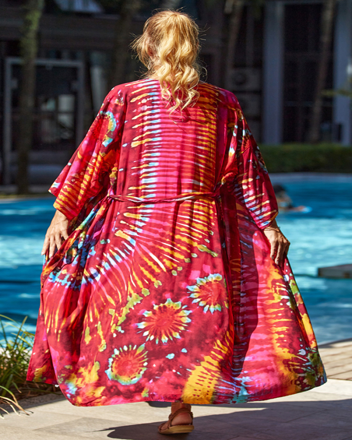 Fashion Printed Summer Vacation Holiday Kimonos Crochet Beach Cover Up Pattern