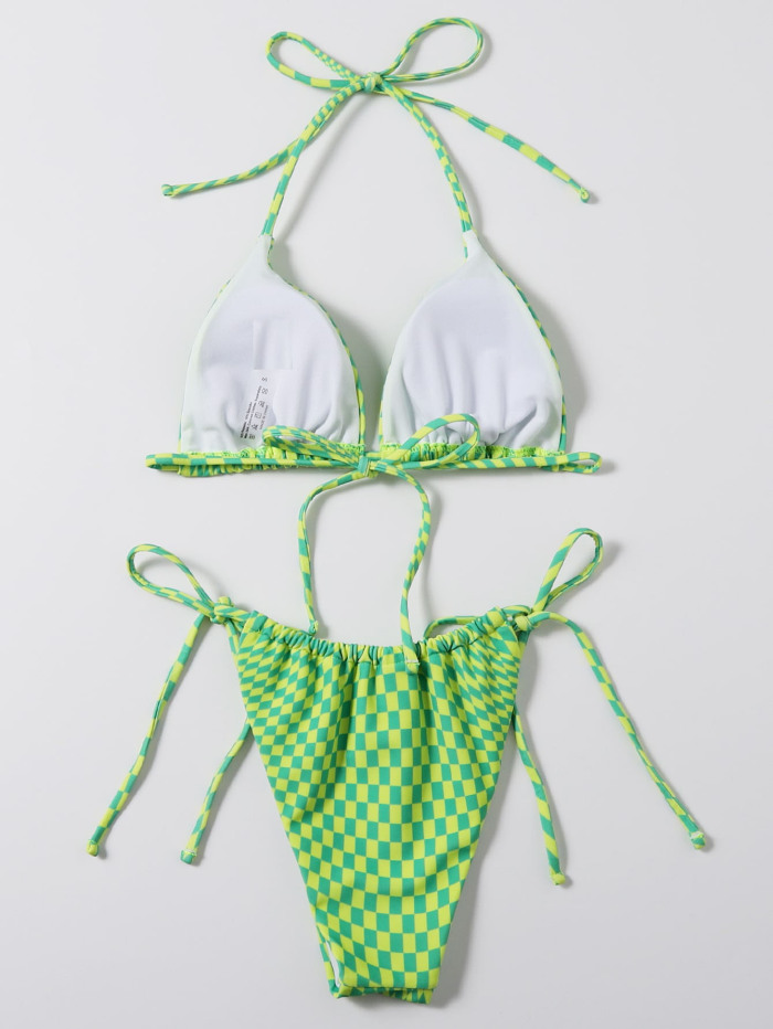 Green Printed Sexy Brazilian Bikini
