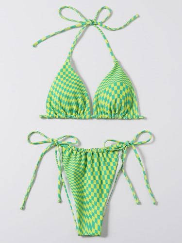 Green Printed Sexy Brazilian Bikini