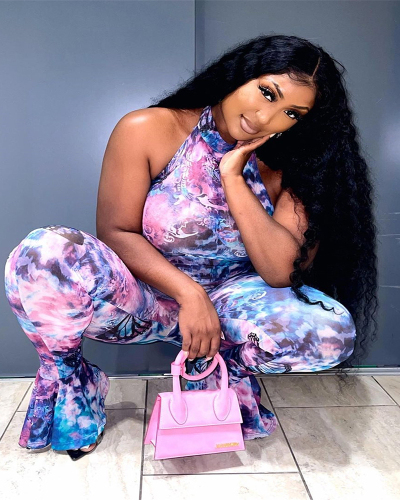 Sleeveless Women Printed Summer Butterfly Printed Jumpsuit