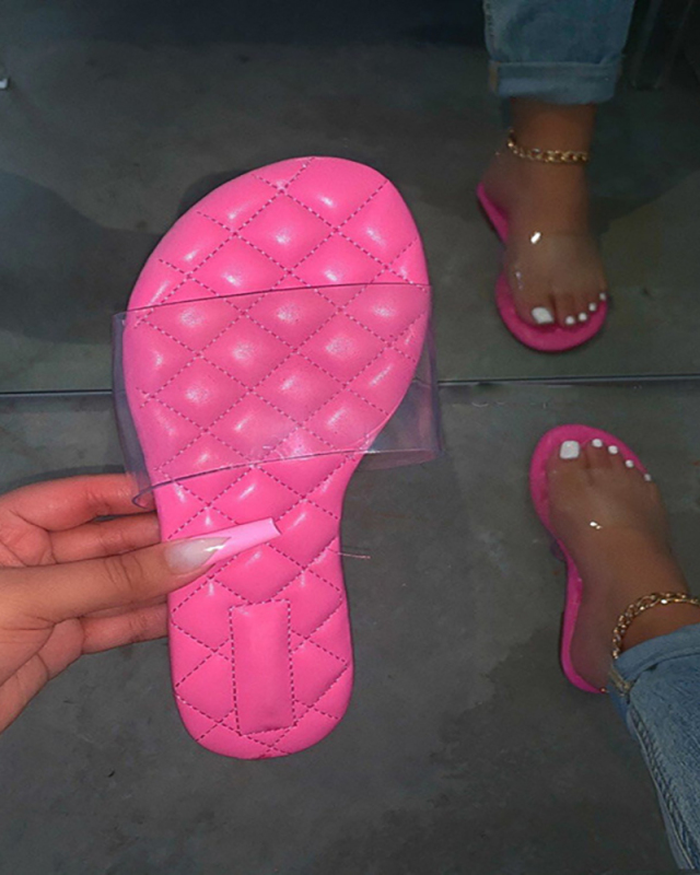 Colorful Beach Summer New Transparent Women Slippers Black Beige Pink 35-43