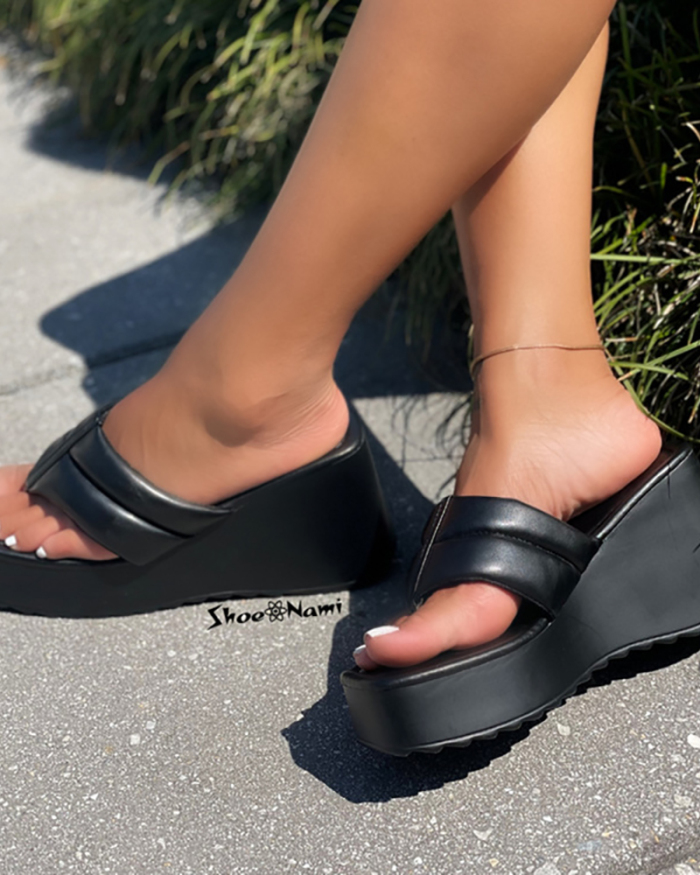 Women's Summer Anti-Slip Sandals Slipper Indoor & Outdoor Platform Wedges White Black Pink 36-42