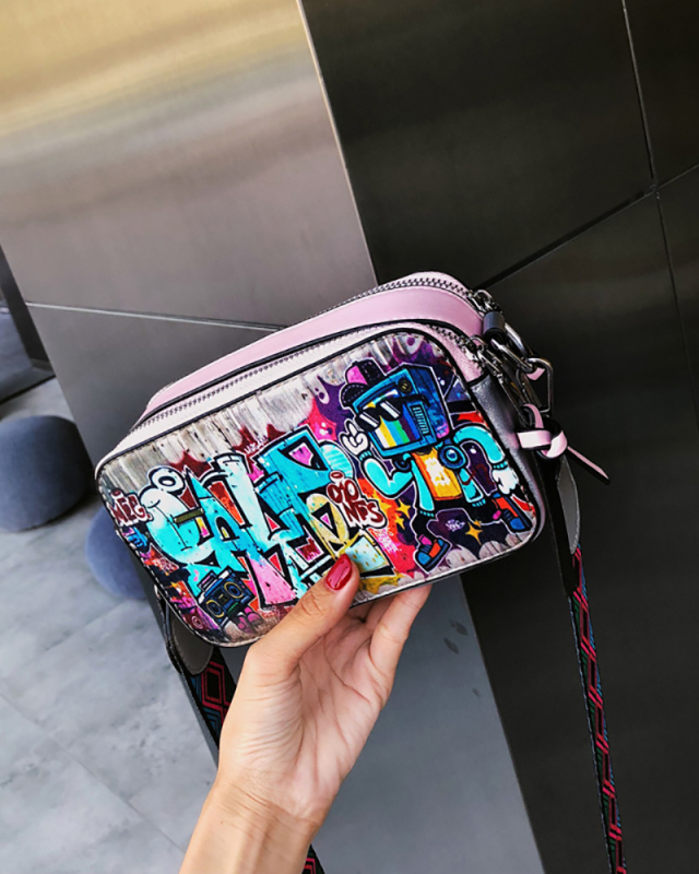 Graffiti Printed Women Fashion Small Purse Bag