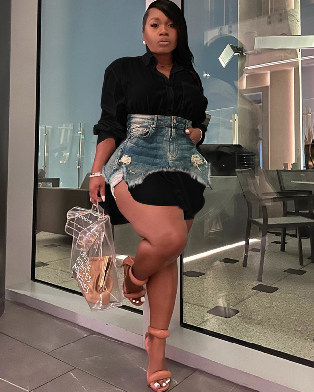 Spring Style Women New Jean Causal Dress S-XXL