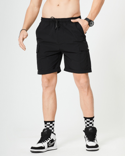 Men's Stylish Side Pocket Sports Shorts Black Blue Purple S-2XL