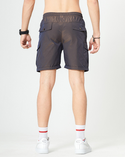 Men's Stylish Side Pocket Sports Shorts Black Blue Purple S-2XL