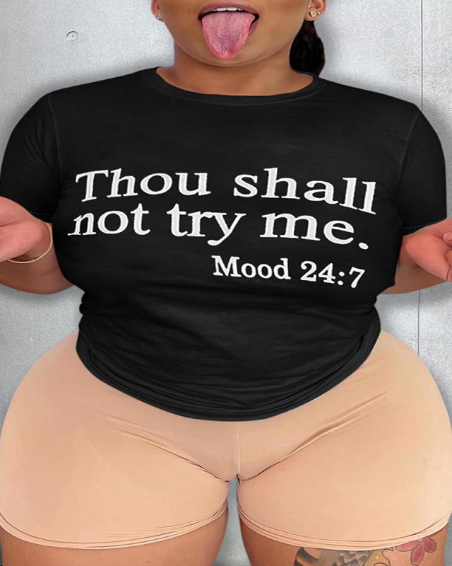 Short Sleeve Letter Printed T Shirt