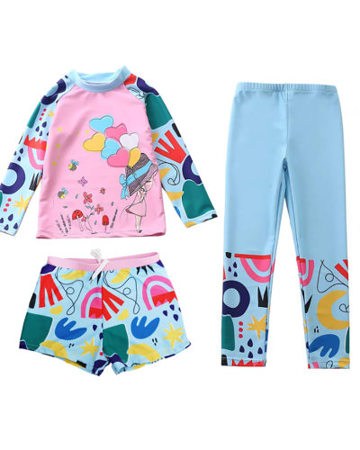 3 Piece Set Beach Swimwear For Kids Girls