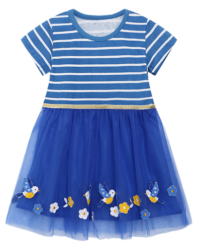 Blue Cute Girl Princess Dress
