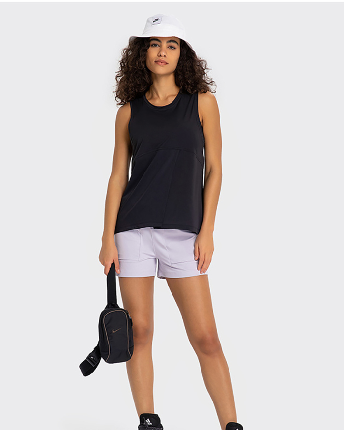 Women Big Pocket Loose Comfortable Yoga Breathable Shorts Green Black Coco Purple 4-12