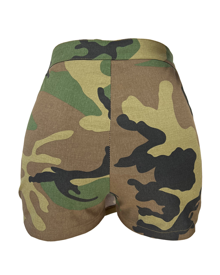 Camo Printed Skirt Shorts Wholesale S-3XL