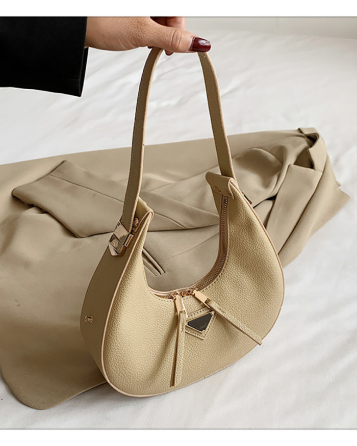 Vintage Fashion Handbag Texture Lichi Patern Armpit Bags