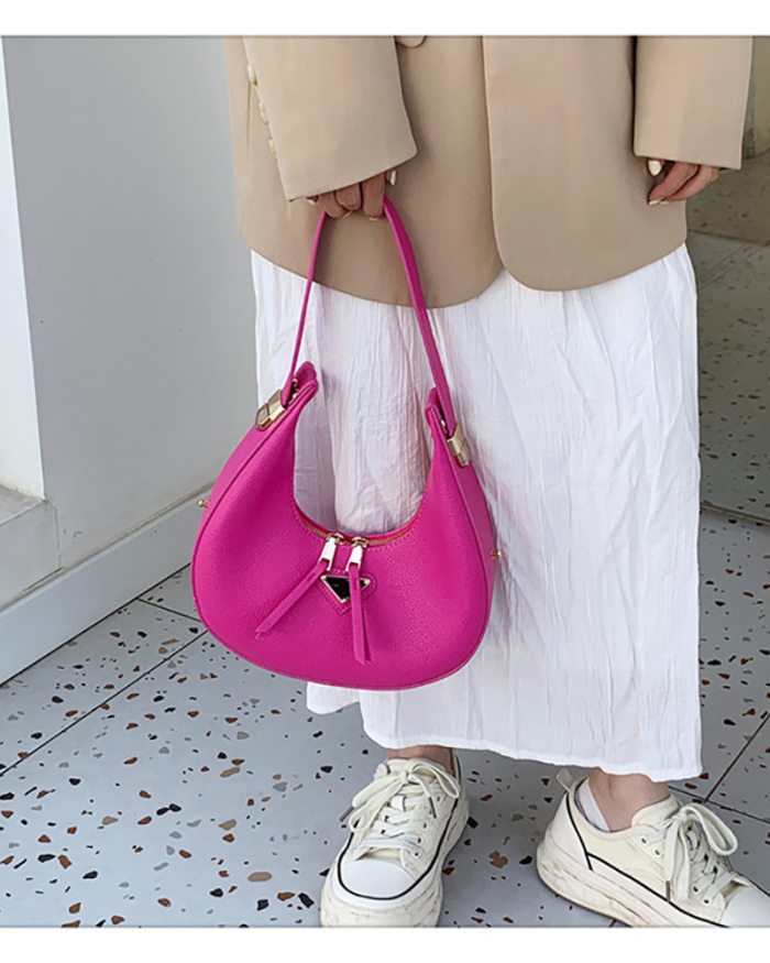 Vintage Fashion Handbag Texture Lichi Patern Armpit Bags