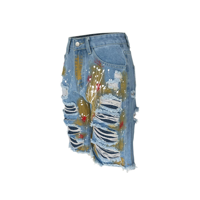 Light Blue Women Fashion Street Style Jean Shorts