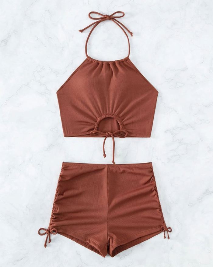 Brown Color Women New Swimming Suit S-L