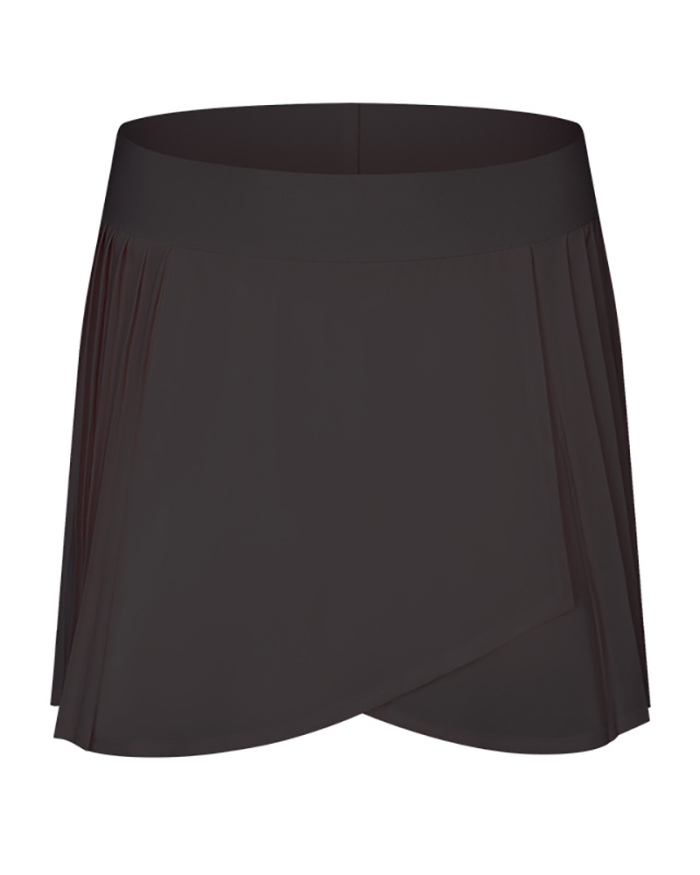 Women Solid Color Tennis Mesh Quick Dry Shorts Skirts White Black Pink Green Brown 4-12