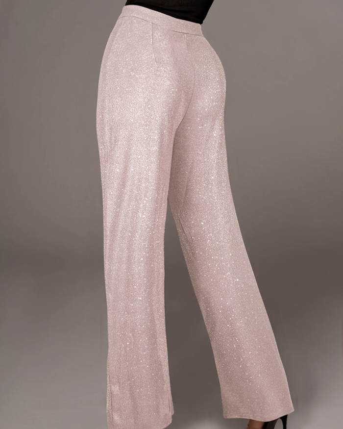 Sequin Loose Style Women Fashion Pants S-XXL