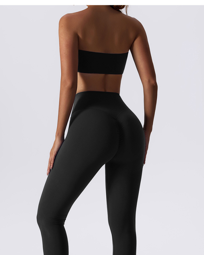 OEM Customize NO MOQ Women Sleeveless Solid Color Yoga Top Sports Bra S-XL