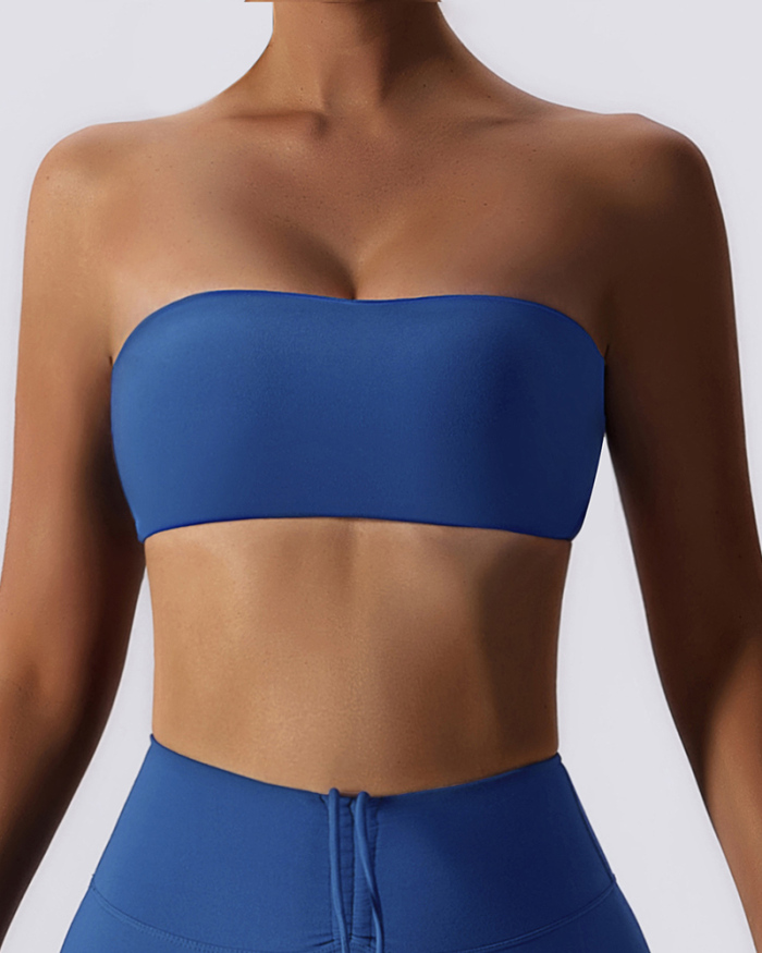 OEM Customize NO MOQ Women Sleeveless Solid Color Yoga Top Sports Bra S-XL
