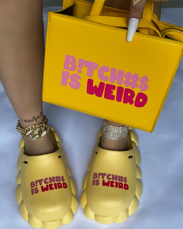 Popular Summer B!tch Printed Hot Sale Sandals Bags