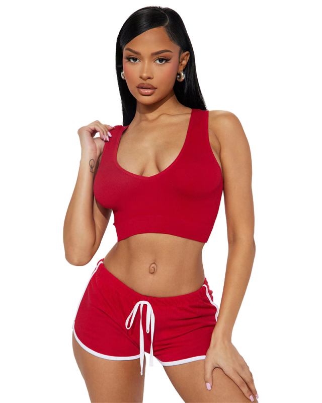 Sporty Women New Wholesale Two Piece Short Set