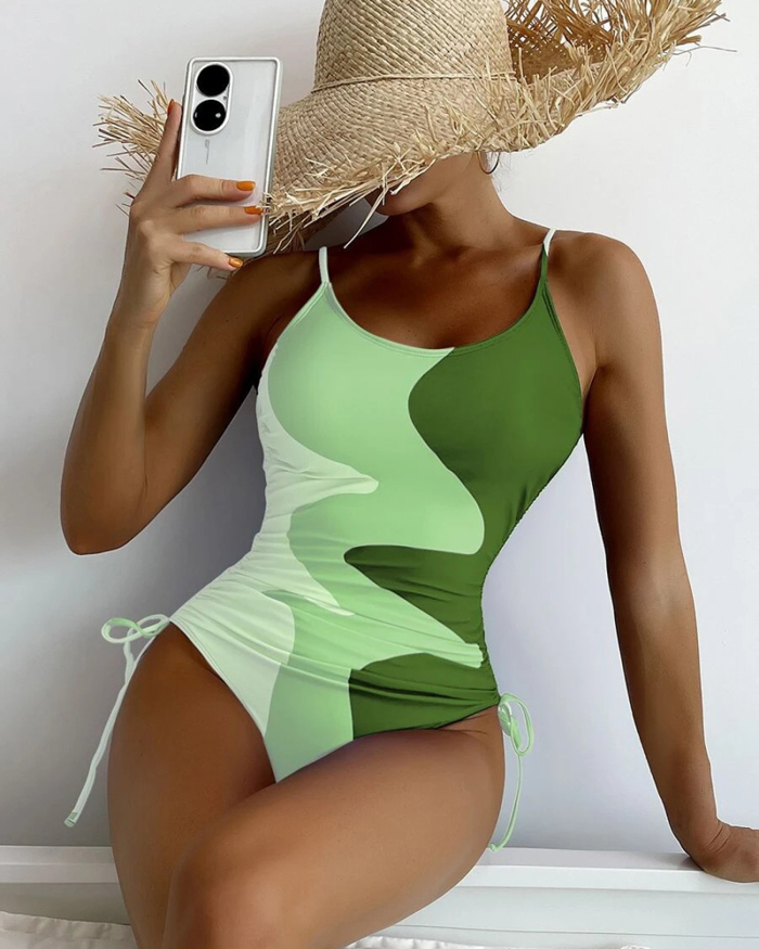 Printed Women One Piece Swimsuit S-XL