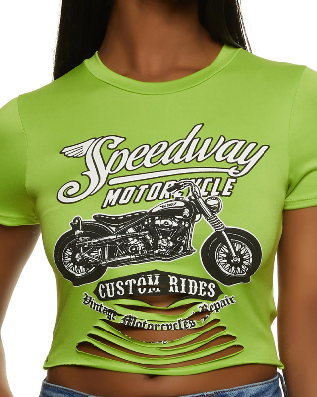 Short Sleeve Women Short T Shirts S-L