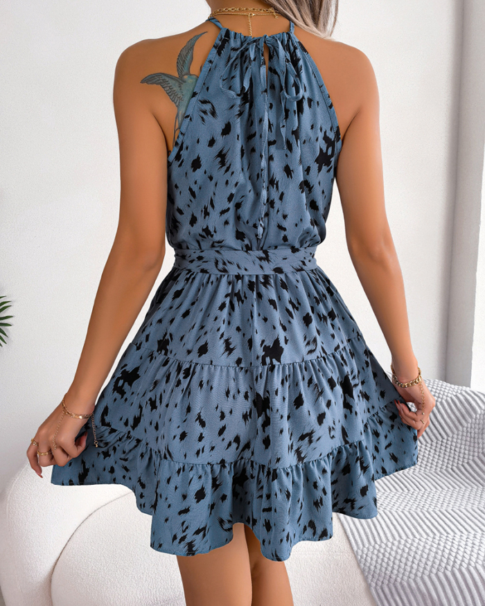 Leopard Printed Women Vacation Dress S-XL