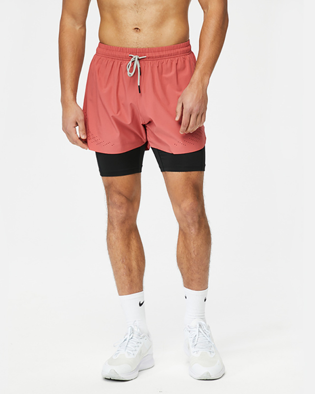 Hot Sale Quick Dry Fitness Running Sports Training Men's Lined Shorts Plus Size S-4XL