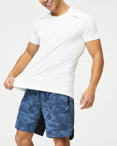 Men's Summer Quick Dry Short Sleeve Men Loose Round Neck Breathable Running T-shirt White Blue Orange Black M-3XL