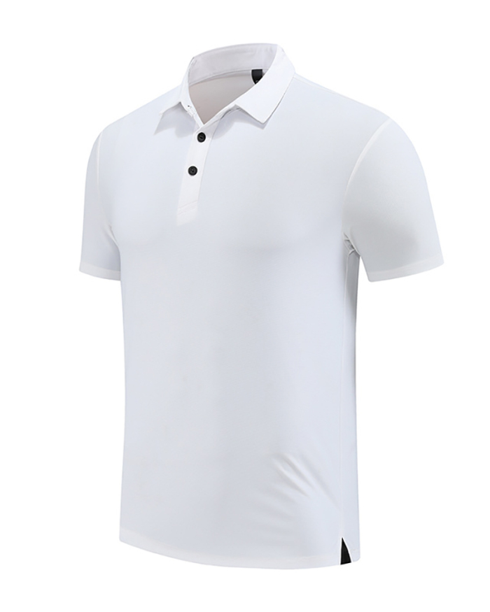Summer Sports Casual Polo Shirt Lapel Stretch Short-Sleeved T-Shirt Breathable Quick-Drying Fitness Clothes Men Loose T-shirt S-4XL