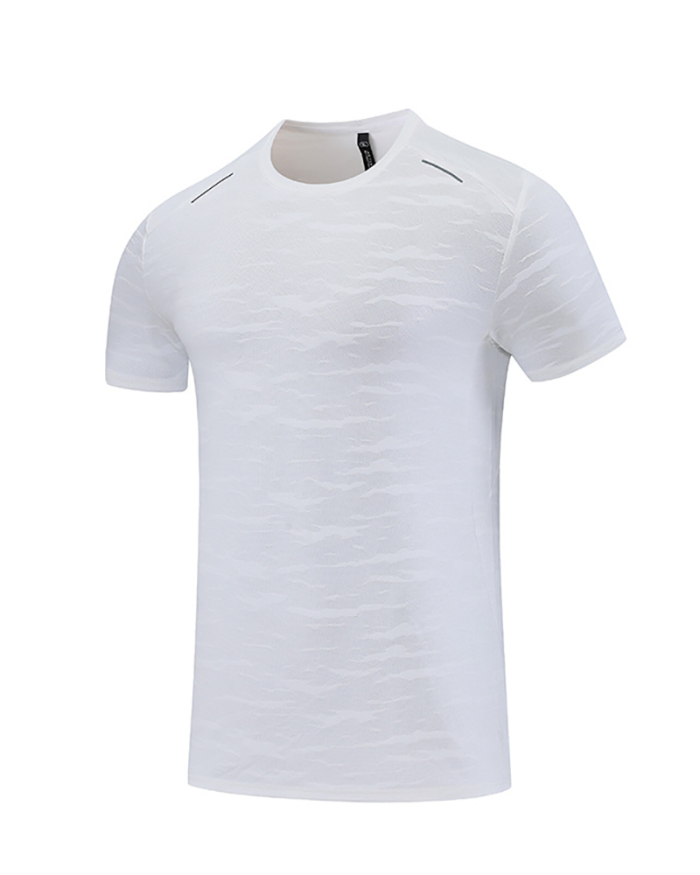 Men's Summer Quick Dry Short Sleeve Men Loose Round Neck Breathable Running T-shirt White Blue Orange Black M-3XL