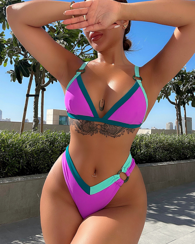 Purple Cute Sexy Beach Swimsuit S-L