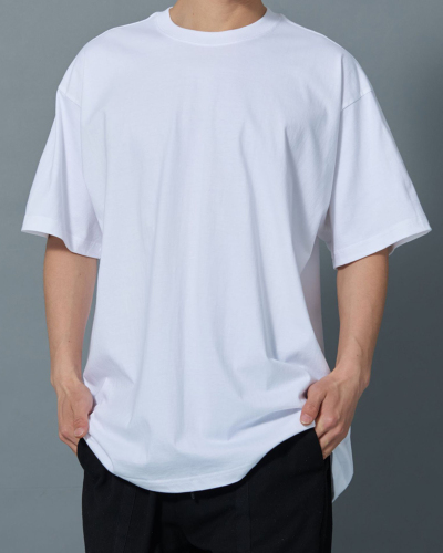 230g Fabric Drop-shoulder T-shirt Hip-hop Trendy Brand Five-quarter Sleeves Oversize Loose Hip-hop T-shirt for Men and Women