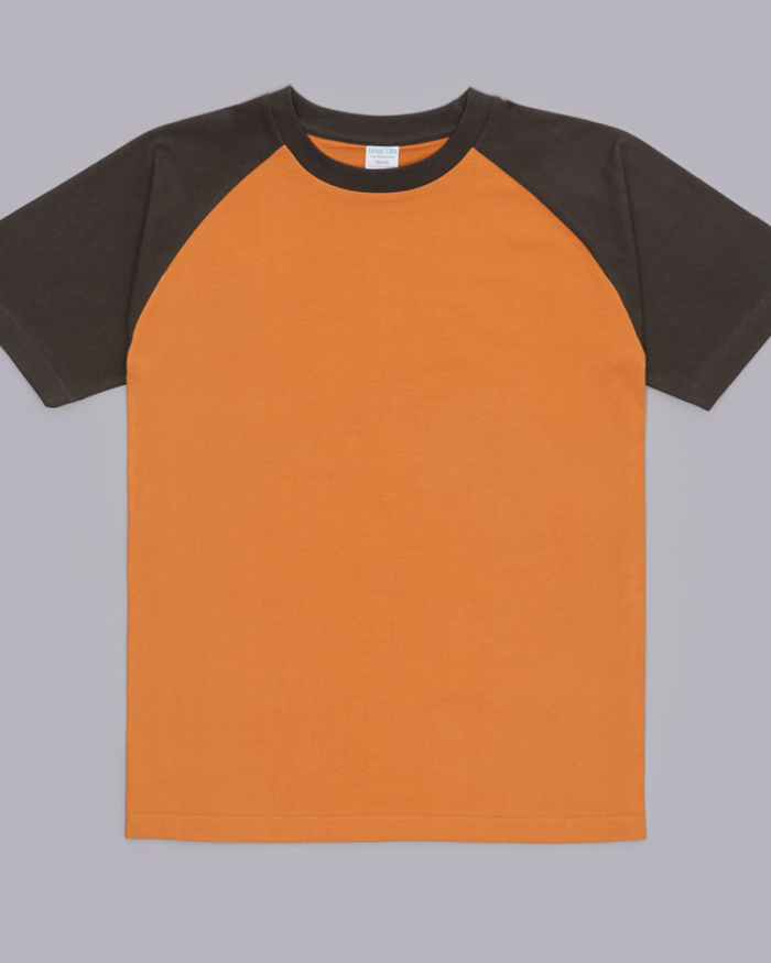 230g Fabric Raglan T-shirt Retro Heavy Raglan Cotton Color Contrast Short-sleeved T-shirt for Men and Women