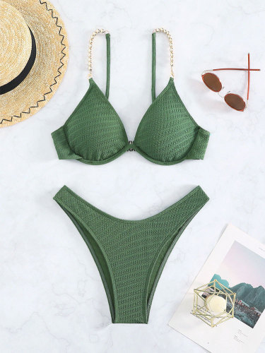 Push Up Green Women Bikini Set S-L