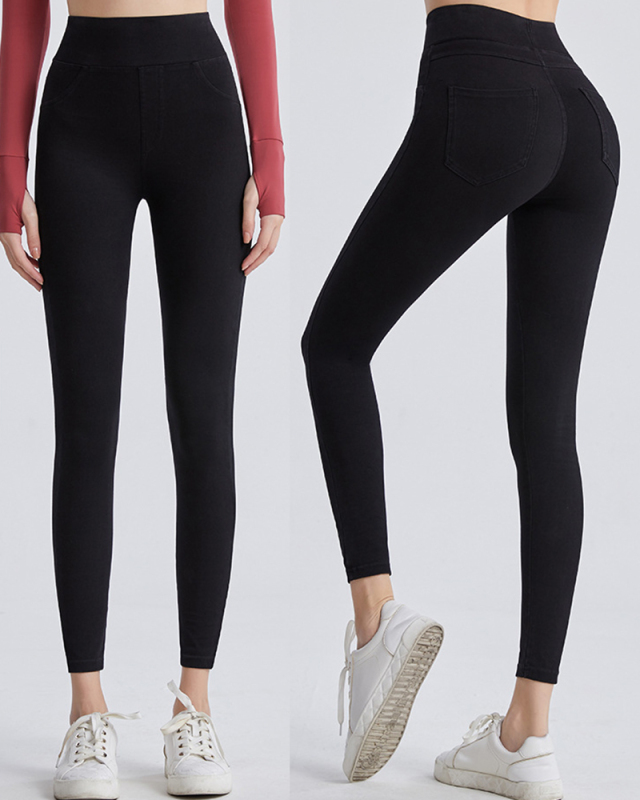 Women Yoga High Waist Slim Running Jeans Tights S-3XL