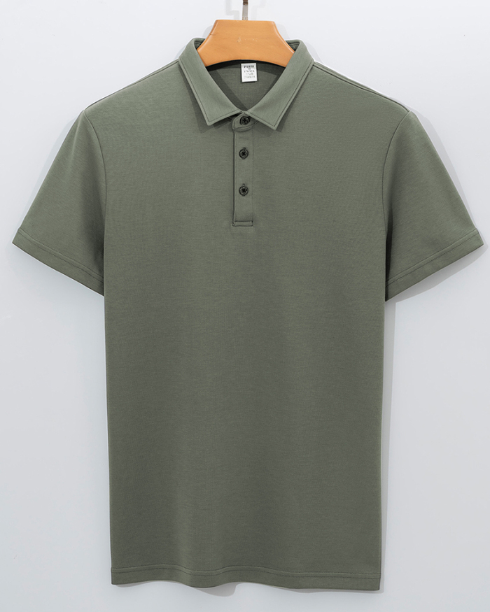 230g Cotton Polo Neck Short Sleeve Business Men's Short Sleeve Basic T-shirt S-4XL