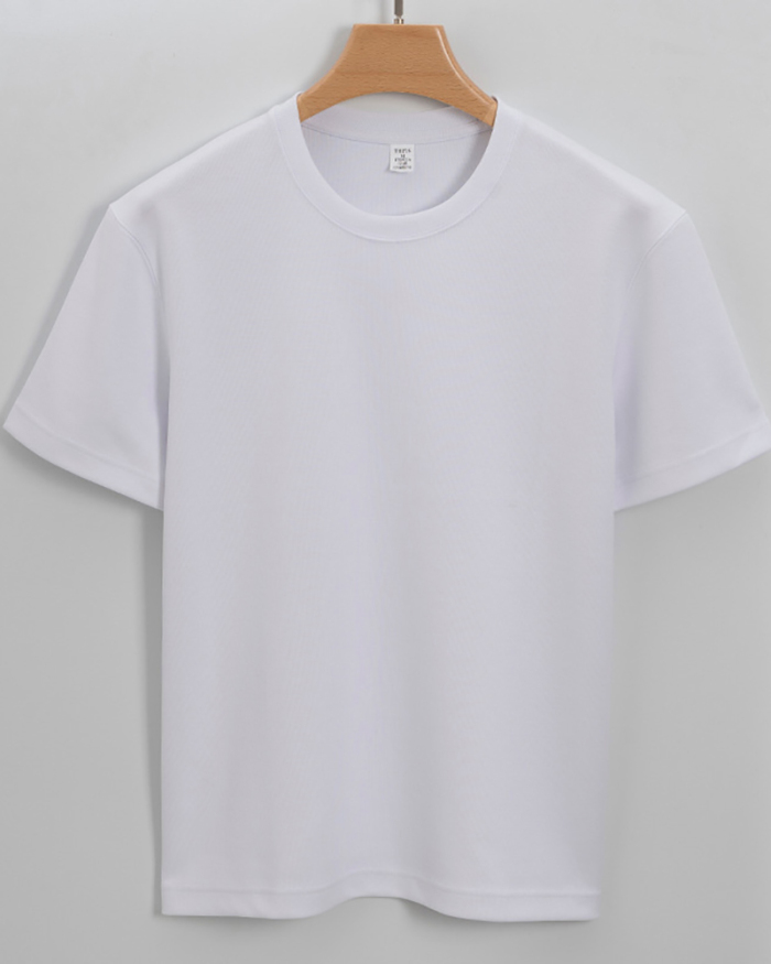 300g Cotton Thick Crew Neck Short Sleeve Men's Solid Color T-shirt S-4XL