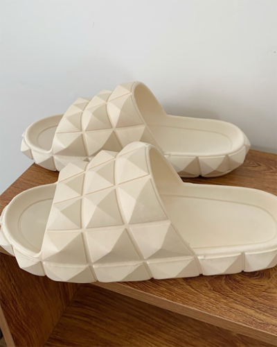 Wholesale Round Toe Plaid Decor Sandals