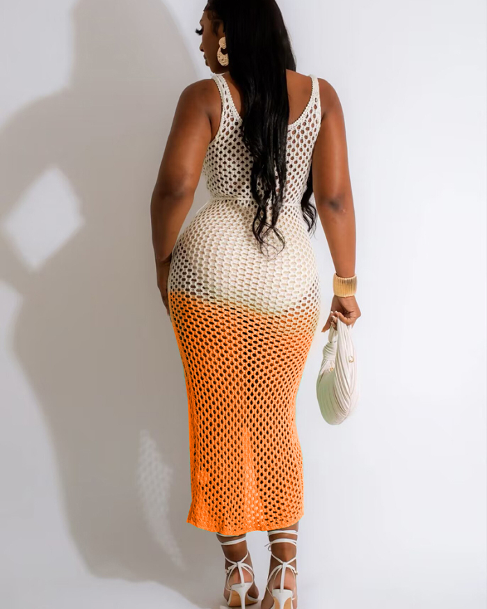 Sleeveless Women Crochet Beach Cover Up Dress S-XXL