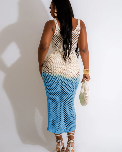 Sleeveless Women Crochet Beach Cover Up Dress S-XXL